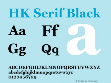 HKSerif-Black Version 1.000 Font Sample