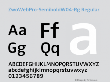 ZwoWebPro-Semibold W04 Regular Version 7.504 Font Sample