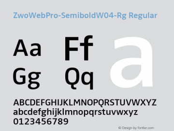 ZwoWebPro-Semibold W04 Regular Version 7.504图片样张