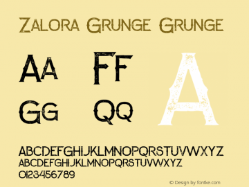 Zalora Grunge Version 1.000 Font Sample