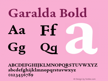 Garalda Bold Version 1.004; ttfautohint (v1.5.34-1b95)图片样张