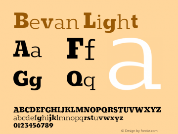 Bevan Version 1.001 Font Sample