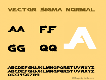 Vector Sigma Normal Macromedia Fontographer 4.1 8/9/00 Font Sample