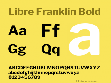 Libre Franklin Bold Version 1.015;PS 001.015;hotconv 1.0.88;makeotf.lib2.5.64775 Font Sample
