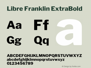 Libre Franklin ExtraBold Version 1.015;PS 001.015;hotconv 1.0.88;makeotf.lib2.5.64775 Font Sample