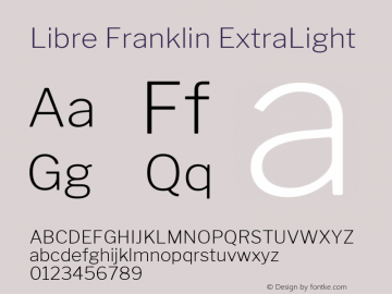 Libre Franklin ExtraLight Version 1.015 Font Sample