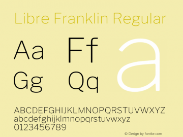 Libre Franklin Regular Version 1.015 Font Sample