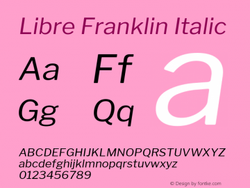 Libre Franklin Italic Version 1.015 Font Sample