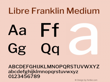 Libre Franklin Medium Version 1.015;PS 001.015;hotconv 1.0.88;makeotf.lib2.5.64775 Font Sample