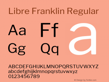 Libre Franklin Regular Version 1.015 Font Sample
