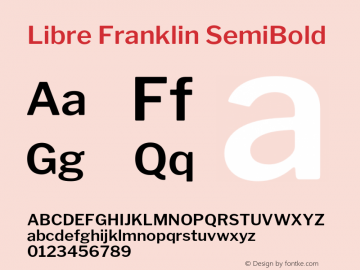 Libre Franklin SemiBold Version 1.015;PS 001.015;hotconv 1.0.88;makeotf.lib2.5.64775 Font Sample