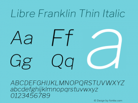 Libre Franklin Thin Italic Version 1.015图片样张