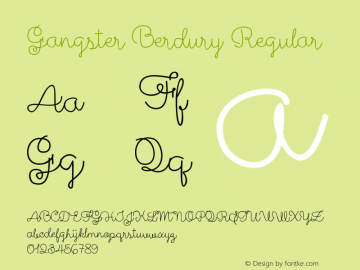 Gangster Berdury Version 1.000 Font Sample