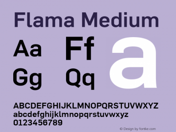 Flama Medium Regular Version 3.000 Font Sample