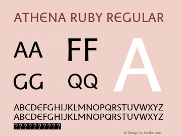 Athena Ruby Regular Version 1.00 build 018 Font Sample
