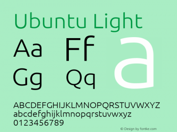 Ubuntu Light 0.83 Font Sample