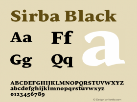 Sirba Bl Version 2.002; ttfautohint (v1.5.34-1b95) Font Sample