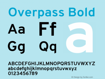 Overpass Bold Version 3.000;DELV;Overpass Font Sample