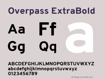 Overpass ExtraBold Version 3.000;DELV;Overpass Font Sample