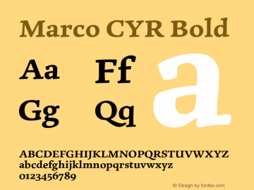 Marco CYR Bold Version 1.002 Font Sample