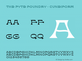 The Pyte Foundry - Cuneiform Version 1.000;PS 001.000;hotconv 1.0.88;makeotf.lib2.5.64775 Font Sample