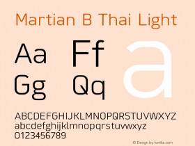 MartianBThai-Light Version 1.000;PS 001.000;hotconv 1.0.88;makeotf.lib2.5.64775 Font Sample