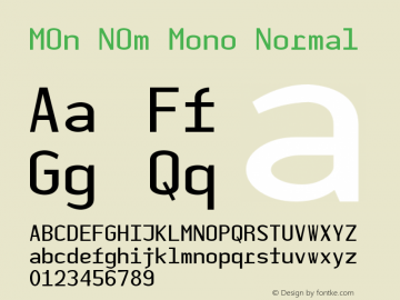 MOn NOm Mono Normal 2004 Font Sample