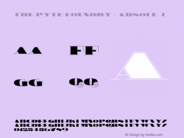 The Pyte Foundry - Absolu 4 Version 1.000;PS 001.000;hotconv 1.0.88;makeotf.lib2.5.64775 Font Sample