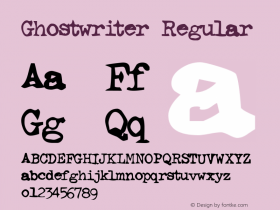 Ghostwriter 2 Font Sample
