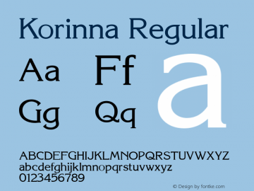 Korinna Regular Altsys Fontographer 3.5  11/25/92 Font Sample