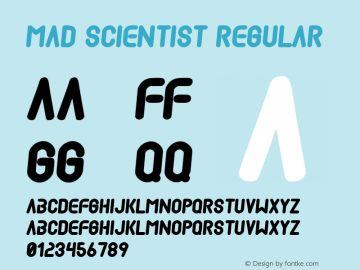 Mad scientist 2 Font Sample