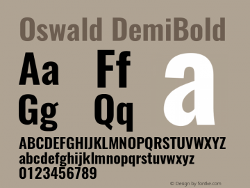 Oswald DemiBold 3.0; ttfautohint (v0.95) -l 8 -r 50 -G 200 -x 0 -w 