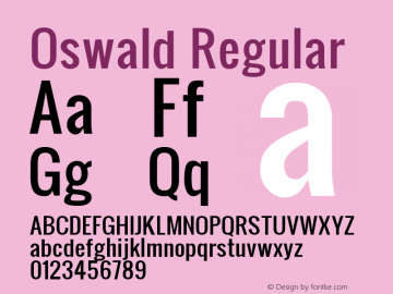 Oswald Version 1.000 Font Sample