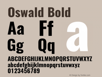 Oswald Bold 3.0; ttfautohint (v0.95) -l 8 -r 50 -G 200 -x 0 -w 