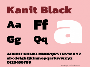 Kanit Black Version 1.001 Font Sample