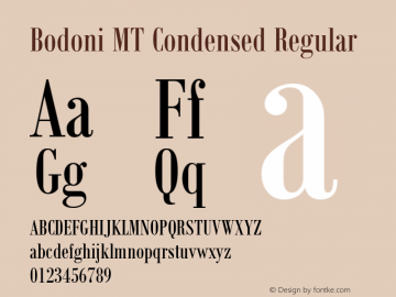 Bodoni MT Condensed Regular Version 1.00图片样张
