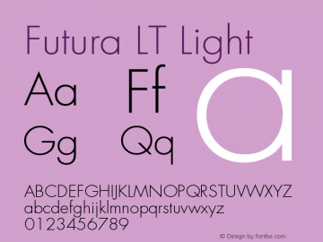 Futura LT Light Version 006.000 Font Sample