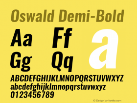 Oswald Demi-BoldItalic 3.0; ttfautohint (v0.94.23-7a4d-dirty) -l 8 -r 50 -G 200 -x 0 -w 