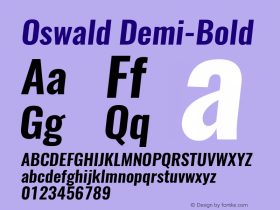 Oswald Demi-BoldItalic 3.0; ttfautohint (v0.94.23-7a4d-dirty) -l 8 -r 50 -G 200 -x 0 -w 