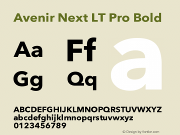 AvenirNextLTPro-Bold Version 1.200;PS 001.002;hotconv 1.0.38 Font Sample