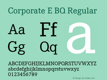 Corporate E Regular Version 001.000 Font Sample