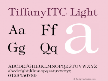 TiffanyITC-Light Version 001.000 Font Sample