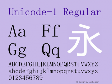 Unicode-1 Version 1.90 December 24, 2016 Font Sample