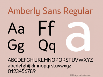 AmberlySans-Regular Version 1.000;PS 001.000;hotconv 1.0.88;makeotf.lib2.5.64775 Font Sample