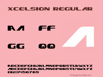 Xcelsion Version 3.0; 2003 Font Sample