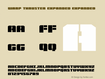 Warp Thruster Expanded Version 1.0; 2013 Font Sample