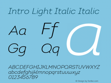 Intro-Light-Italic Version 1.000图片样张