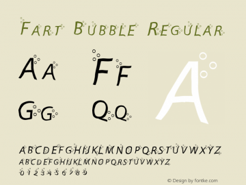 Fart Bubble Regular 1998; 1.0, initial release Font Sample