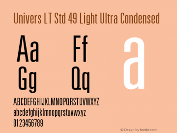 UniversLTStd-LightUltraCn Version 2.020;PS 002.000;hotconv 1.0.50;makeotf.lib2.0.16970 Font Sample