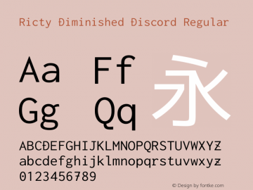 Ricty Diminished Discord Regular Version 4.1.0图片样张